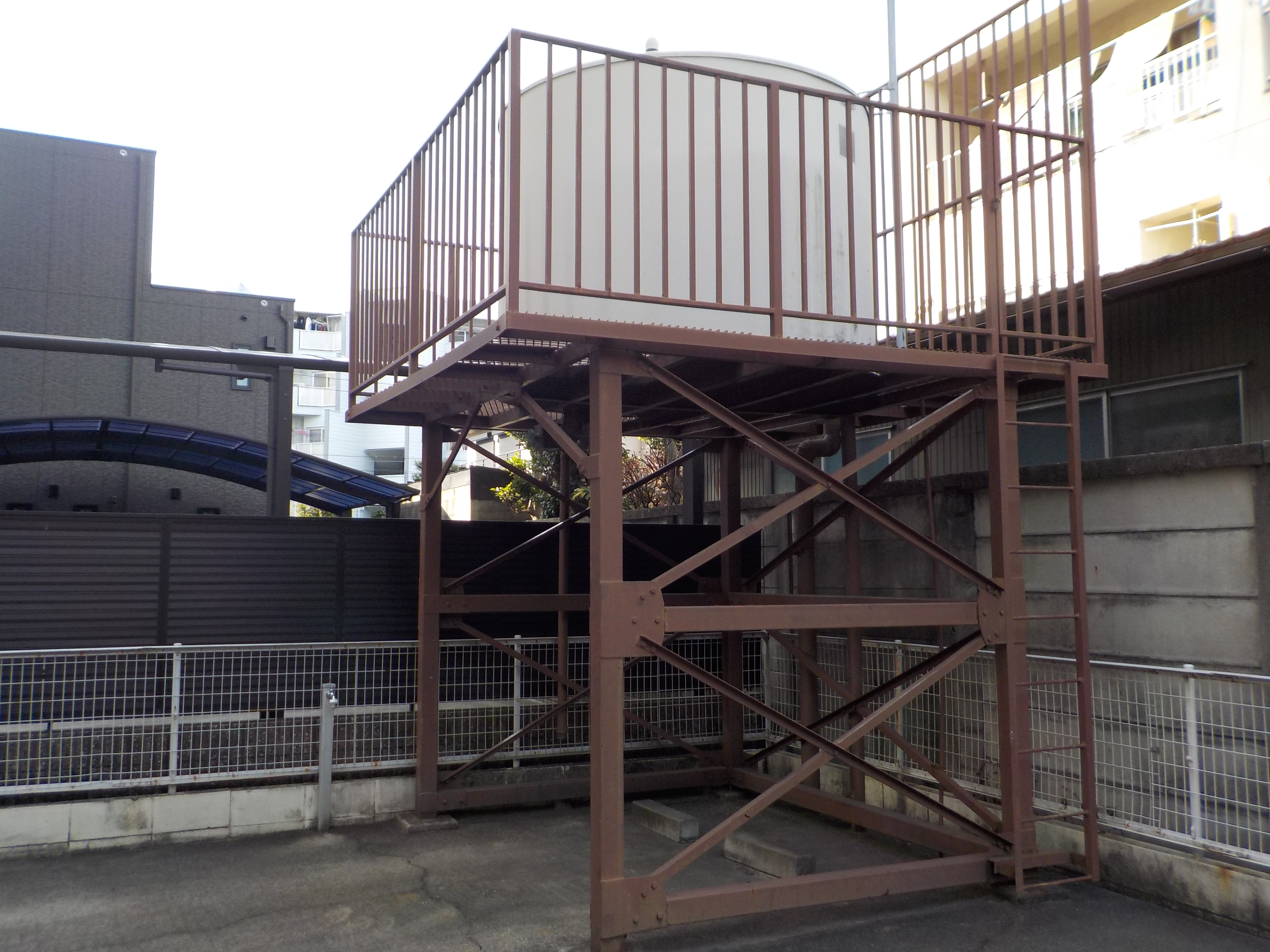 昭和区Mマンション鉄骨架台塗装改修工事